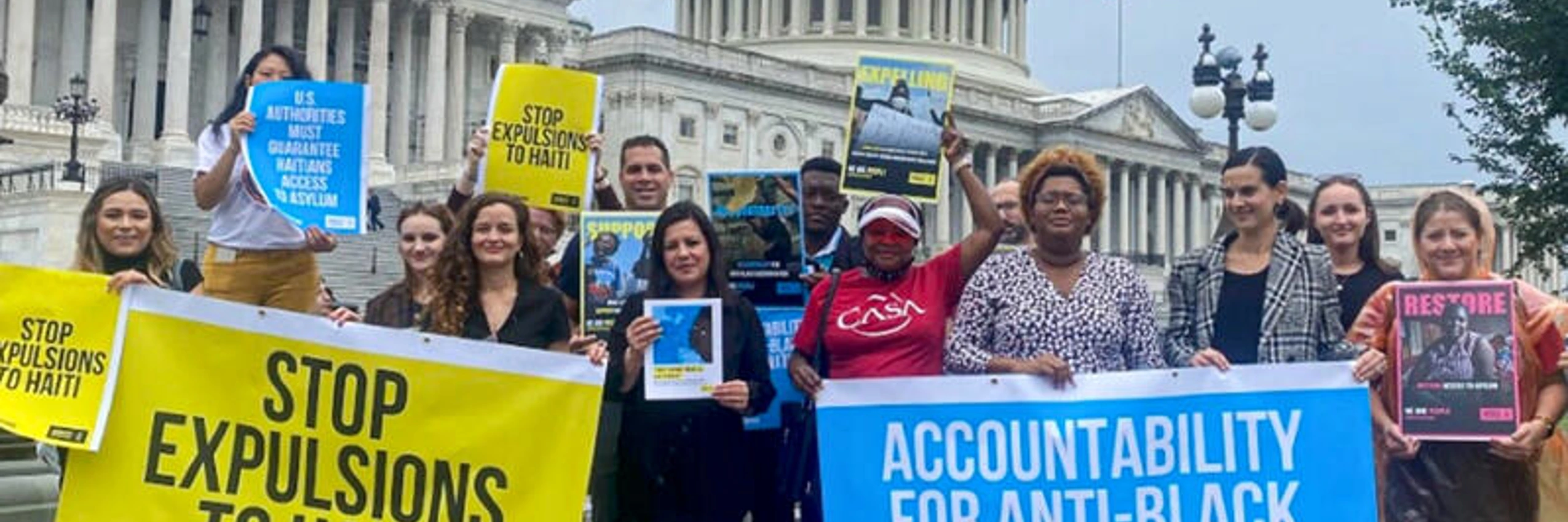 © Amnesty-Protest vor dem Kapitol in der US-Hauptstadt Washington für die Rechte von Schutzsuchenden aus Haiti / Amnesty International, Alli Jarrar