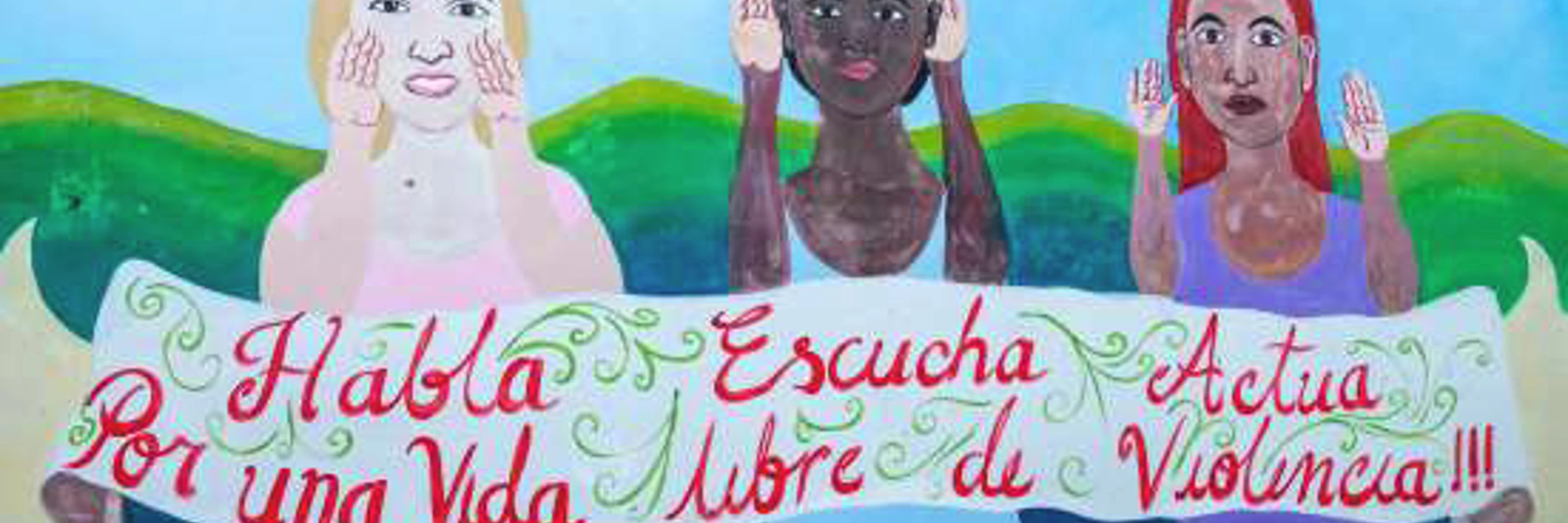 © Wandbild in Huaquillas "Sprich, höre zu, handle für ein Leben frei von Gewalt" / Ana María Buitrón | Amnesty International