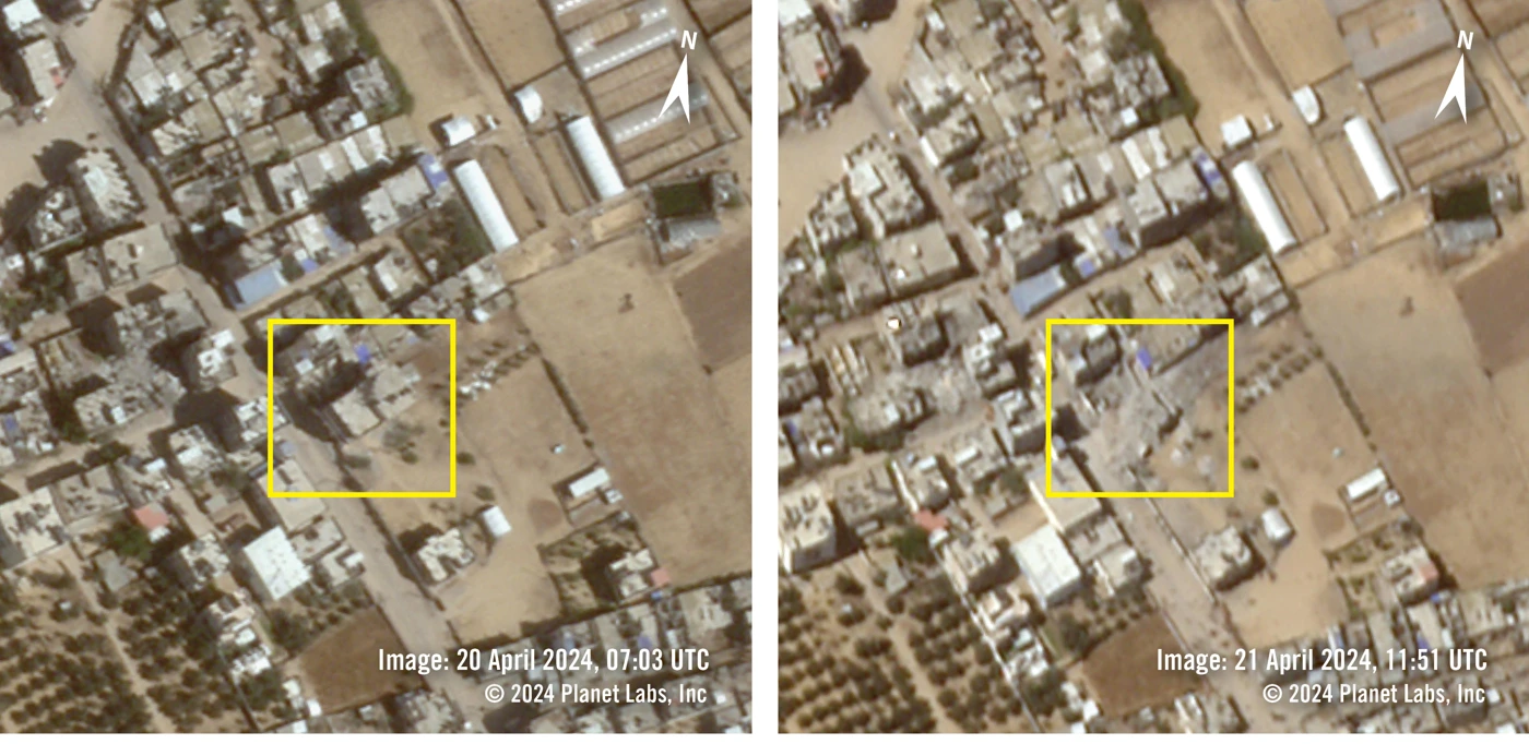 Gaza Israel Luftangriffe Zivilist Innen Satellitenbilder C 2024 Planet Labs Inc