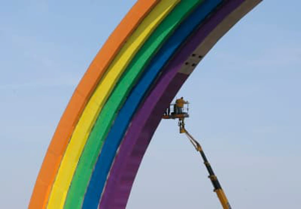 Der Bogen in Regenbogenfarben während des Eurovision Song Contest 2017 in Kyiv. © Efrem Lukatsky AP picturedesk.com