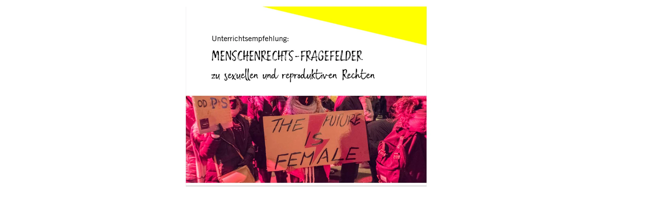 Unterrichtsempfehlung Menschenrechtsfragefelder Sexuelle Reproduktive Rechte Website Header