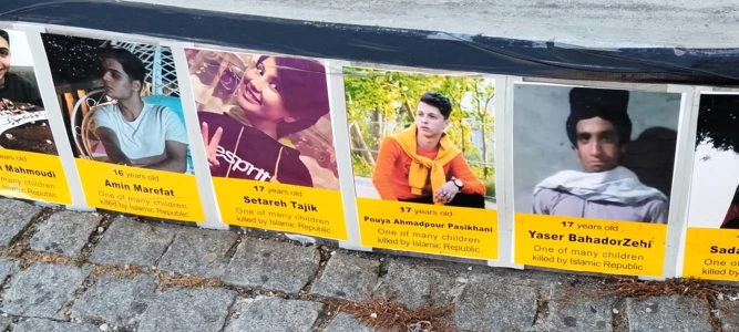 Bilder während der Proteste getöteter Kinder © Amnesty-Netzwerk Frauenrechte