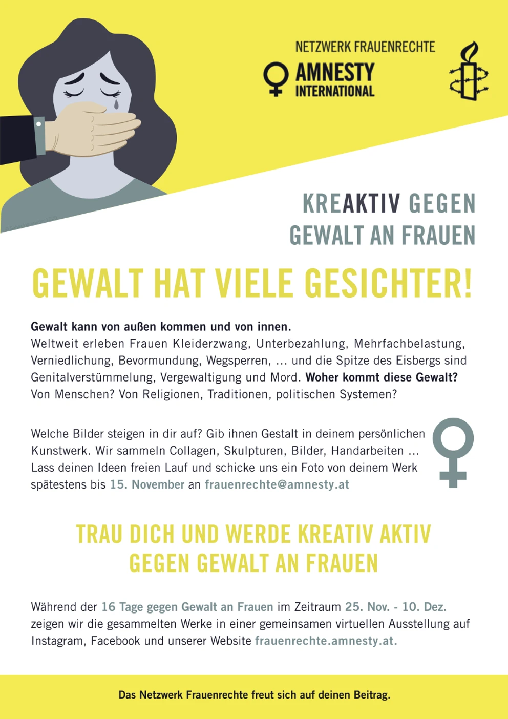 © Design by Sahar Heumesser, Amnesty Netzwerk Frauenrechte