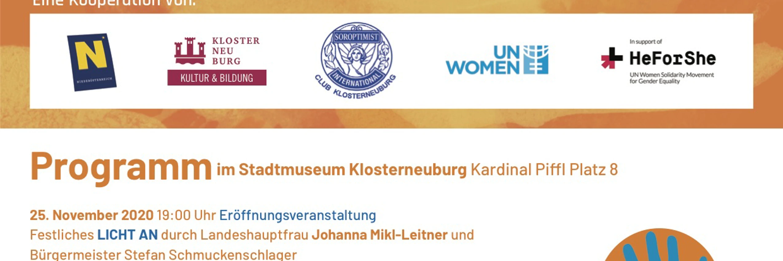 © Programm zu Orange the World in Klosterneuburg, Soroptimistinnen