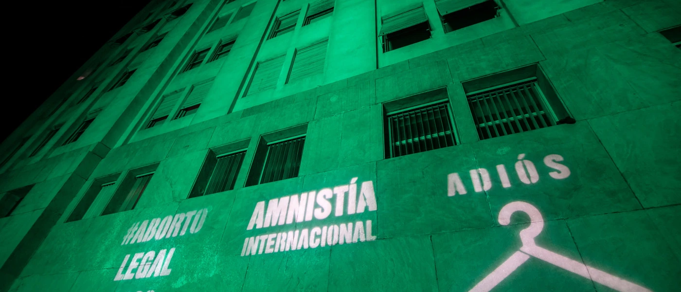© Amnesty Argentinien / Lichtaktion in Buenos Aires im November 2020