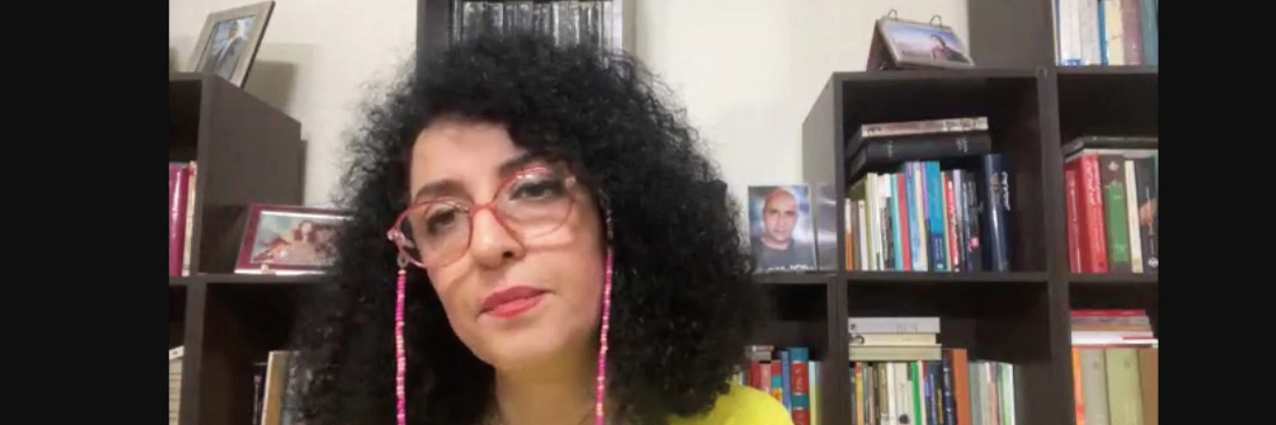 © Screenshot Narges Mohammadi im Online-Gespräch 2021 /NW Frauenrechte