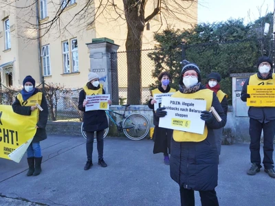 Mahnwache Botschaft Polen