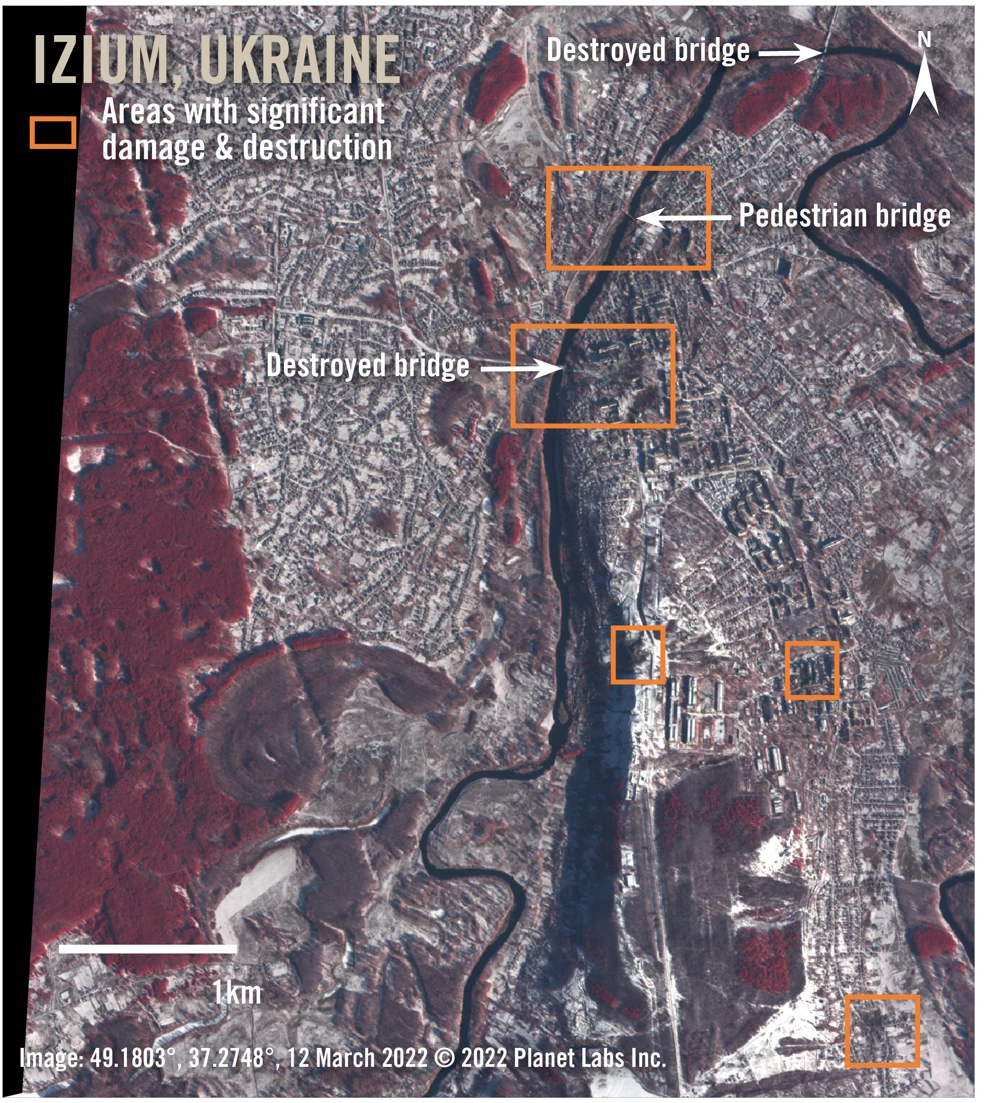 282929 Satellite Image Izium Ukraine 2022