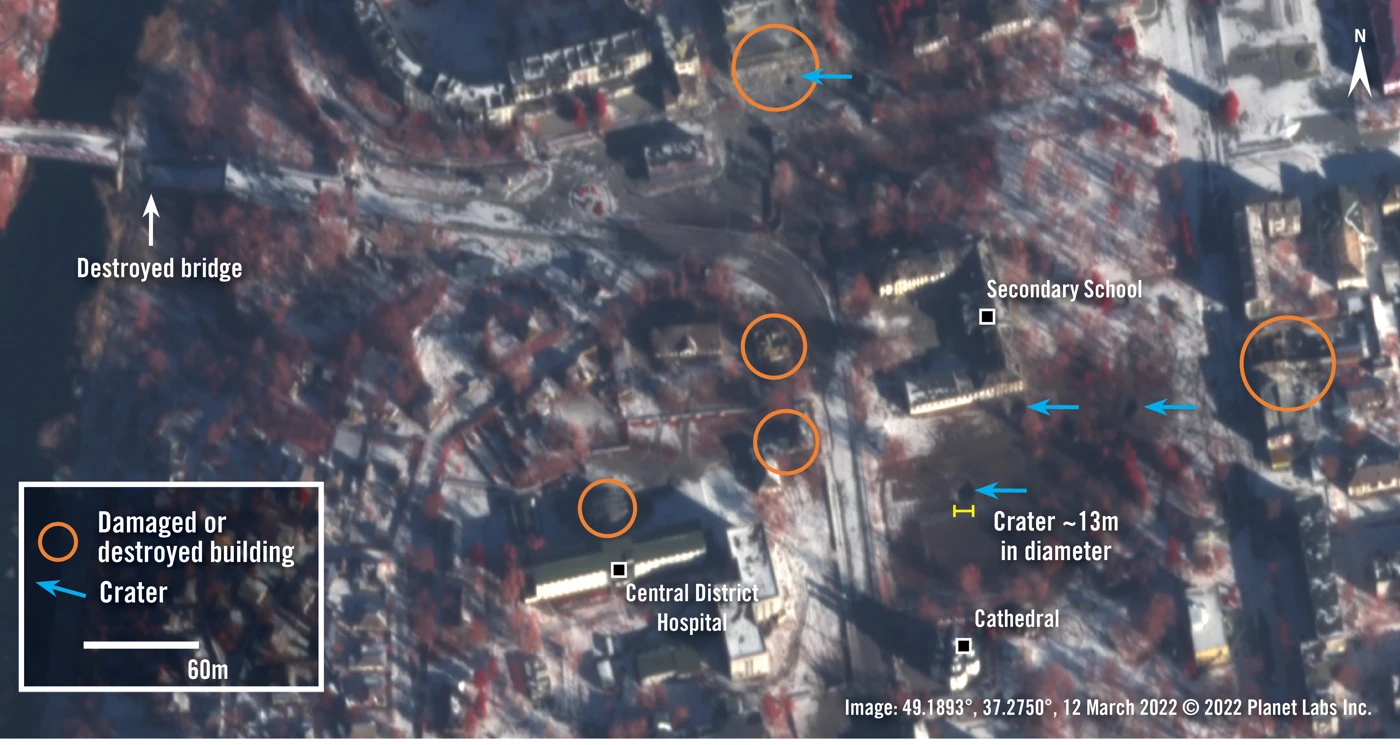 282927 Satellite Image Izium Ukraine 2022