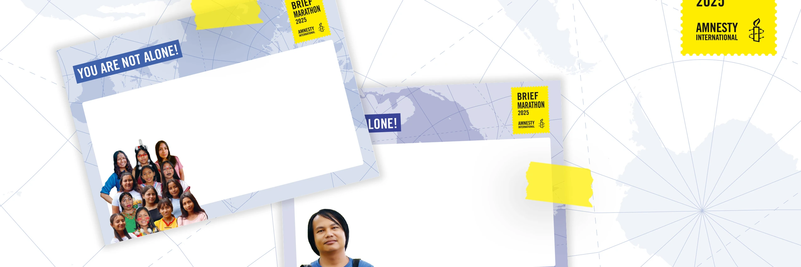 Amnesty International Briefmarathon 2025 Aktionspaket Postkarten Header 2025 11 04