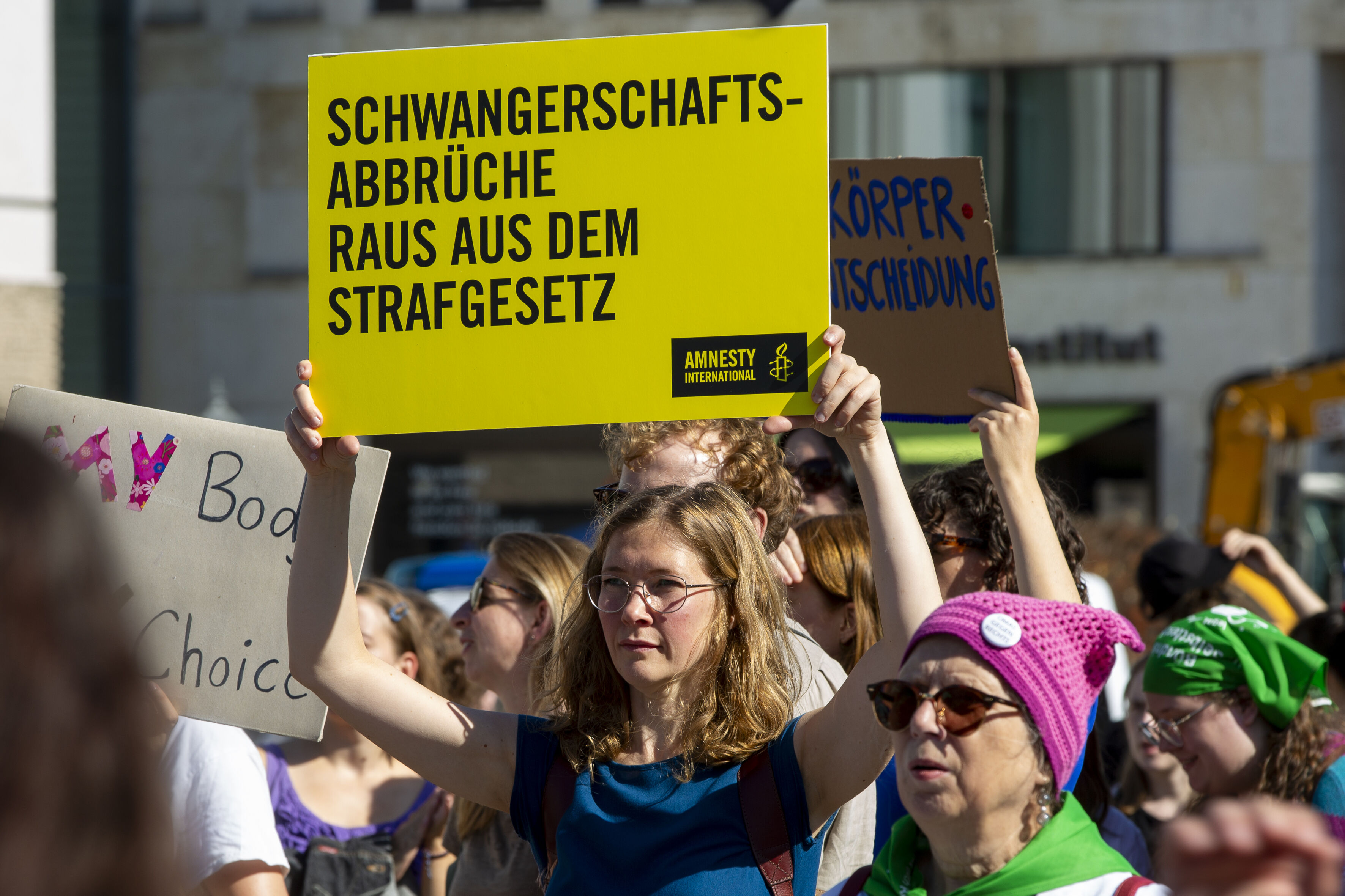 Protest für reproduktive Rechte in Berlin © Amnesty International Deutschland /Stephane Lelarge