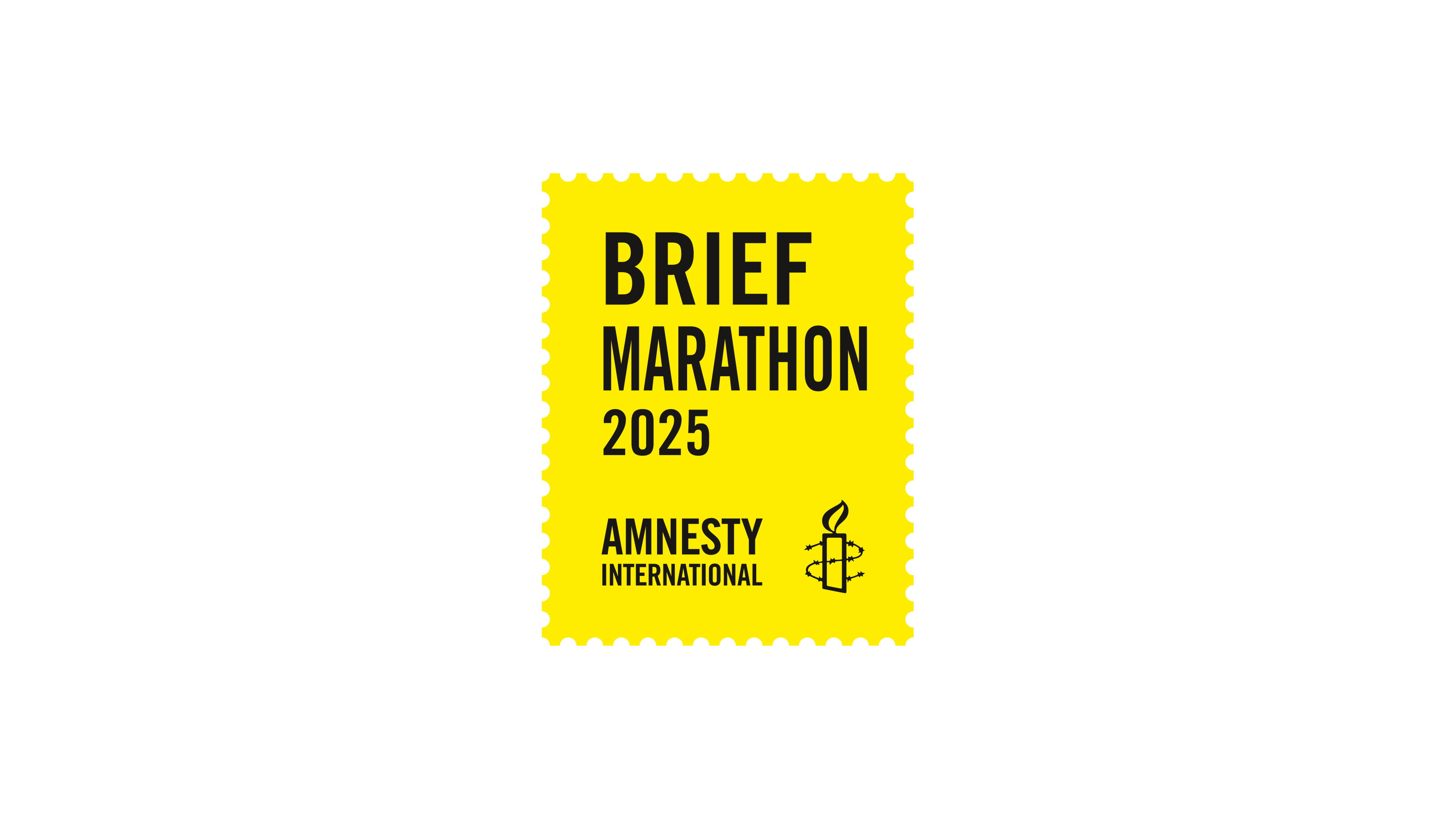 Amnesty International Briefmarathon 2025 Aktionspaket Briefmarke Header