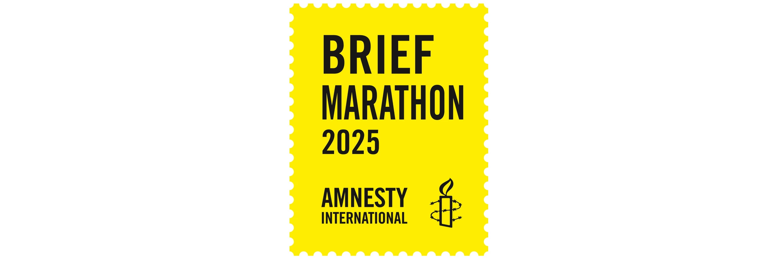 Amnesty International Briefmarathon 2025 Aktionspaket Briefmarke Header