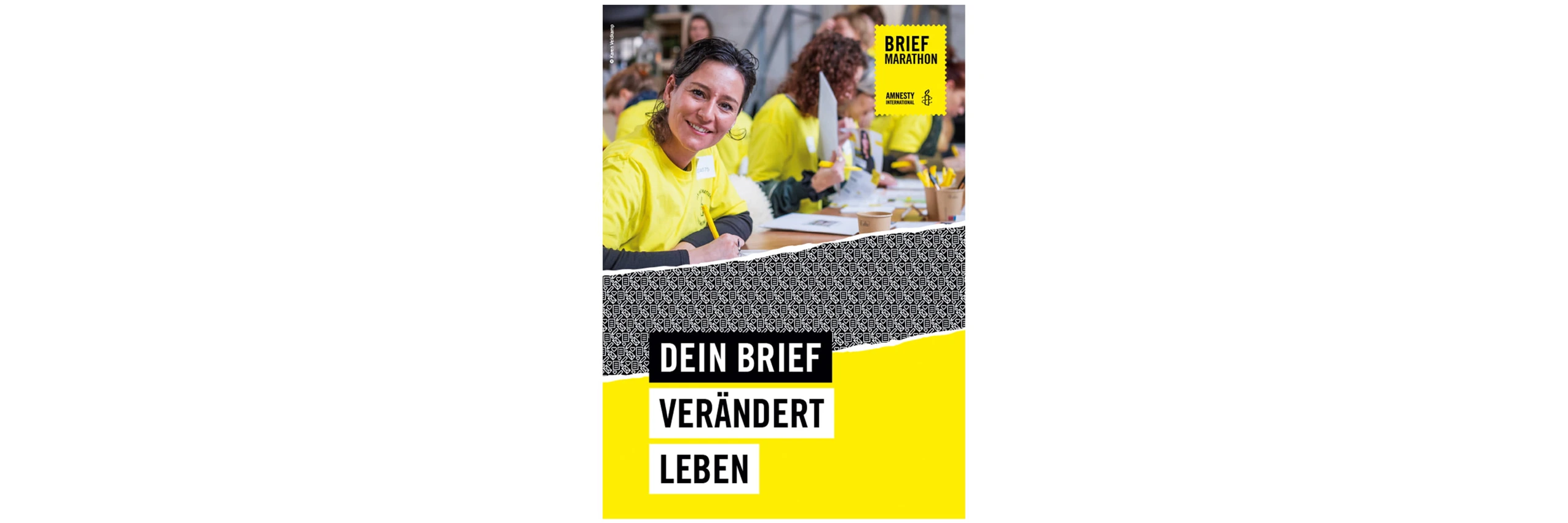 Amnesty International Briefmarathon 2025 Schulpaket Folder Header