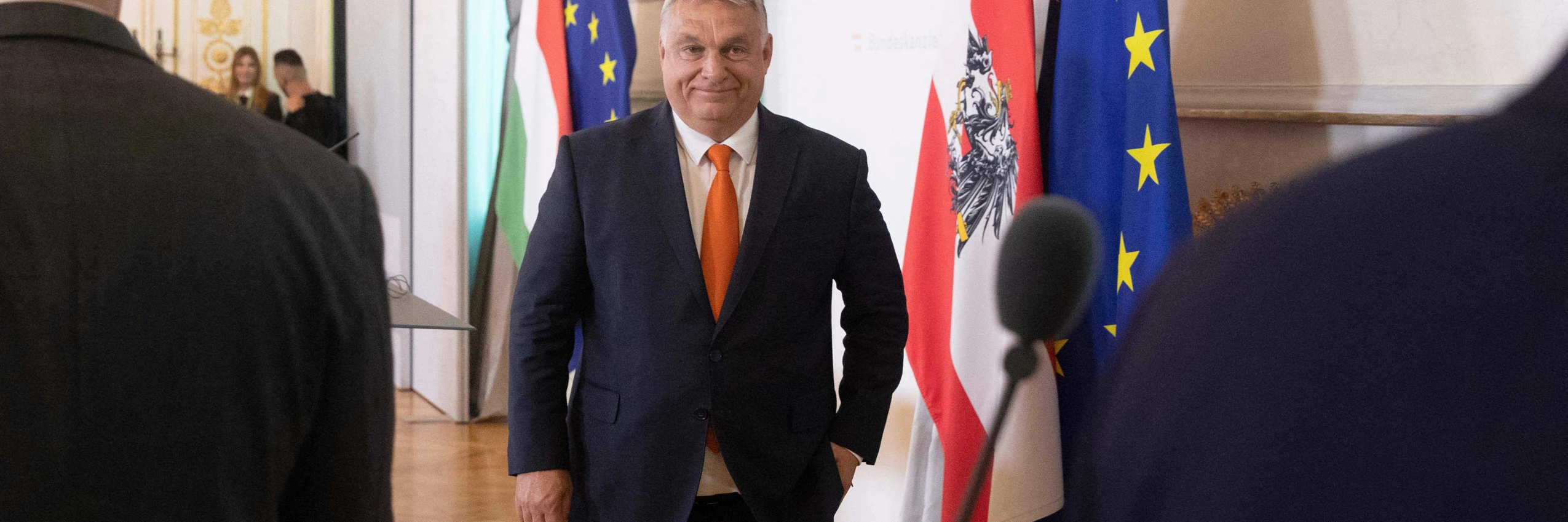 Viktor Orbán bei einem Besuch im Bundeskanzleramt in Wien, Juli 2022. © ALEX HALADA / AFP / picturedesk.com