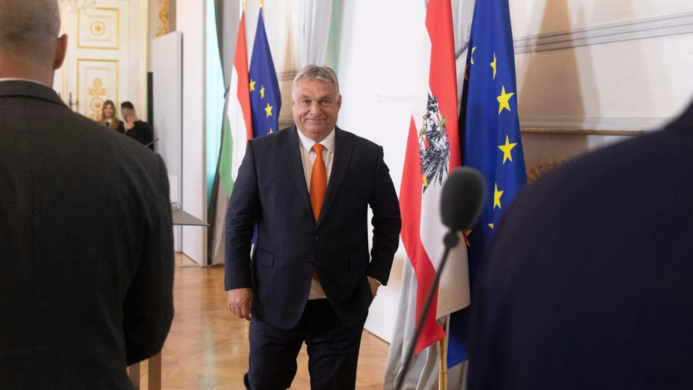 Viktor Orbán bei einem Besuch im Bundeskanzleramt in Wien, Juli 2022. © ALEX HALADA / AFP / picturedesk.com