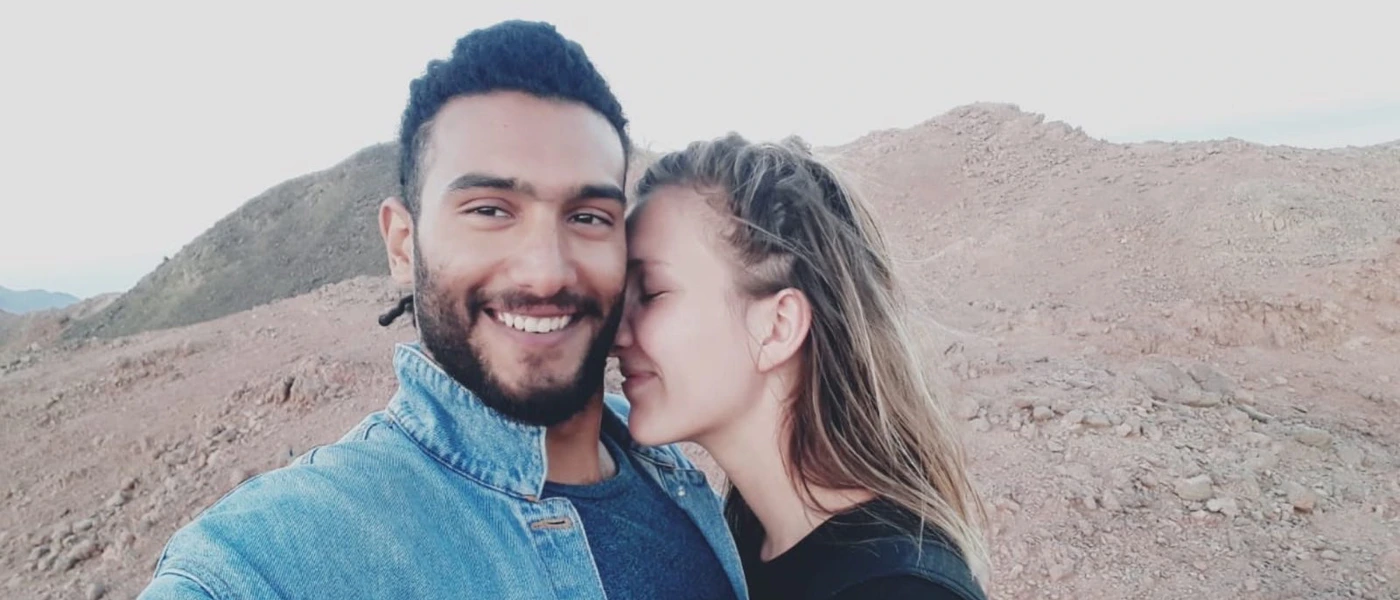 Badr Mohamed mit seiner Frau, der Salzburgerin Elena © privat