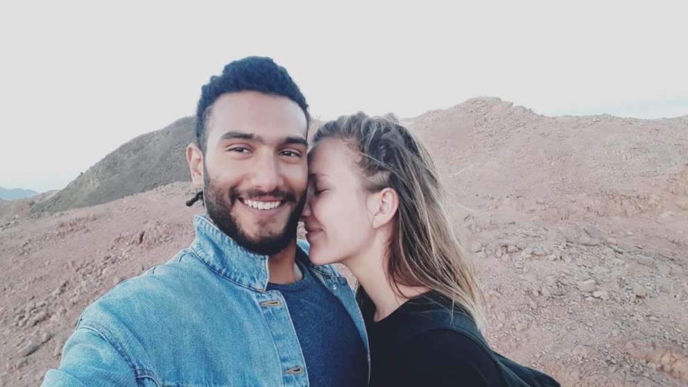 Badr Mohamed mit seiner Frau, der Salzburgerin Elena © privat