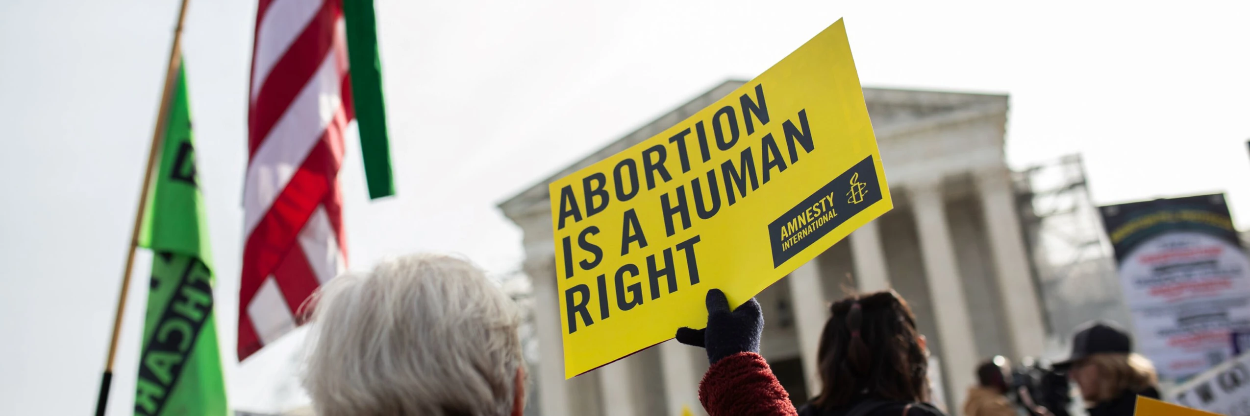 Protest für das Recht auf Schwangerschaftsabbruch in der Nähe des US Supreme Court in Washington DC, USA. © Lauren Murphy / Amnesty International USA