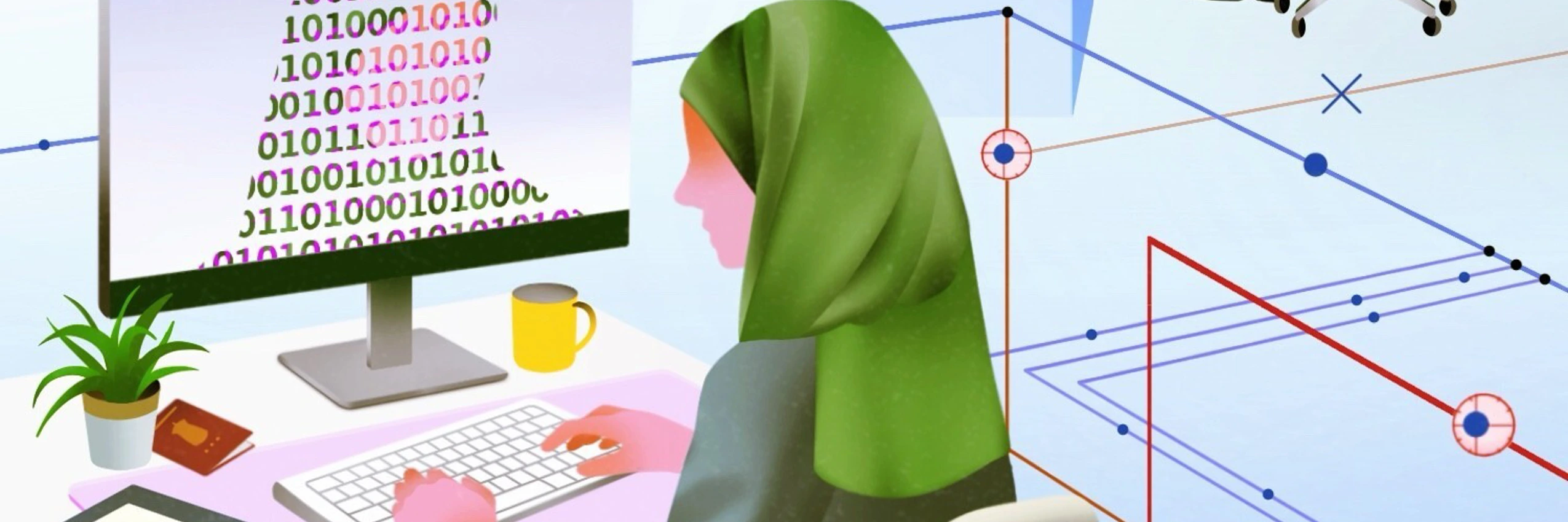 Illustration: Der automatisierte Wohlfahrtsstaat © Ard Su