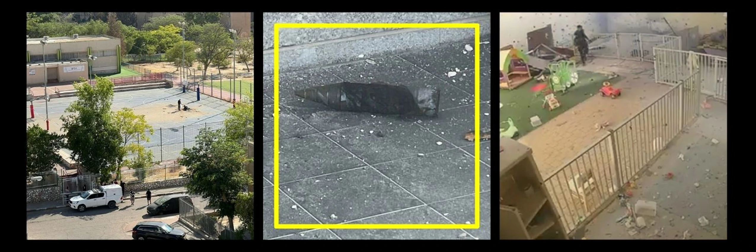 Bei einem iranischen Raketenangriff wurden in der israelischen Stadt Beʾer Scheva sowohl ein Basketballplatz als auch eine Schule von Streumunition getroffen. © Amnesty International
