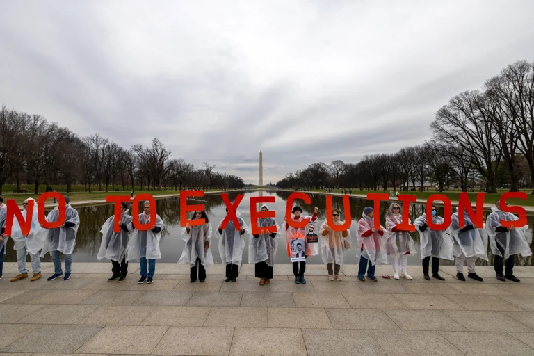 Washington DC, Jänner 2024: Protest gegen die Hinrichtungen im Iran @ Middle East Images/AFP via Getty
