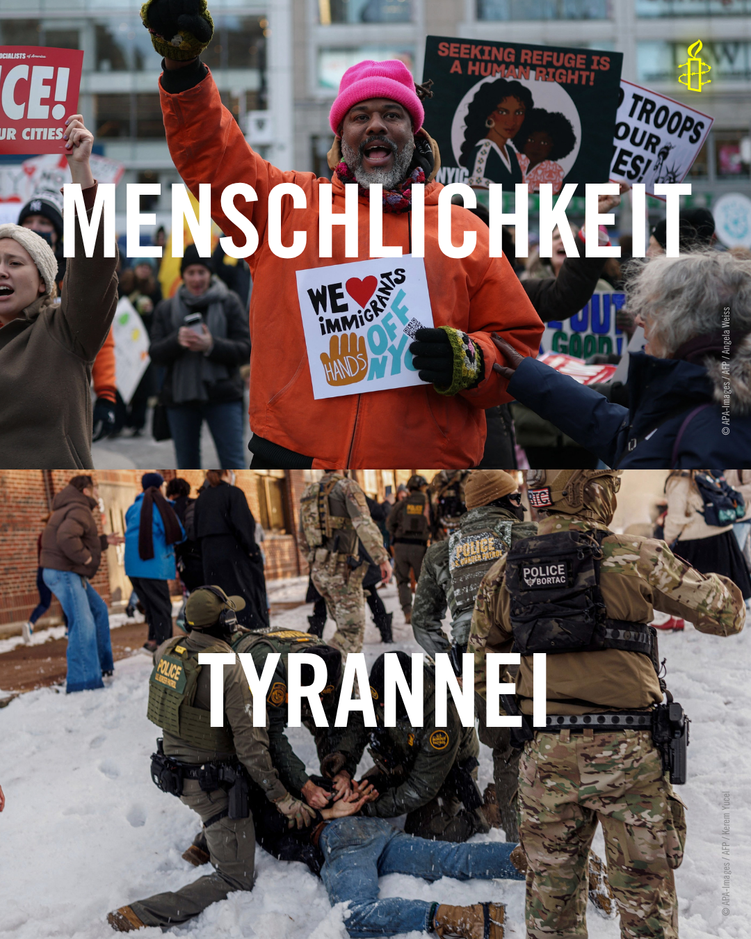 © Bild oben: APA-Images / AFP / Angela Weiss; Bild unten:  APA-Images / AFP / Kerem Yucel